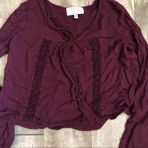 Kendall and Kylie burgundy top